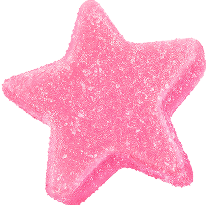 Pink star-shaped gummy candy representing KURU's Gummy Sweet Relief collection.