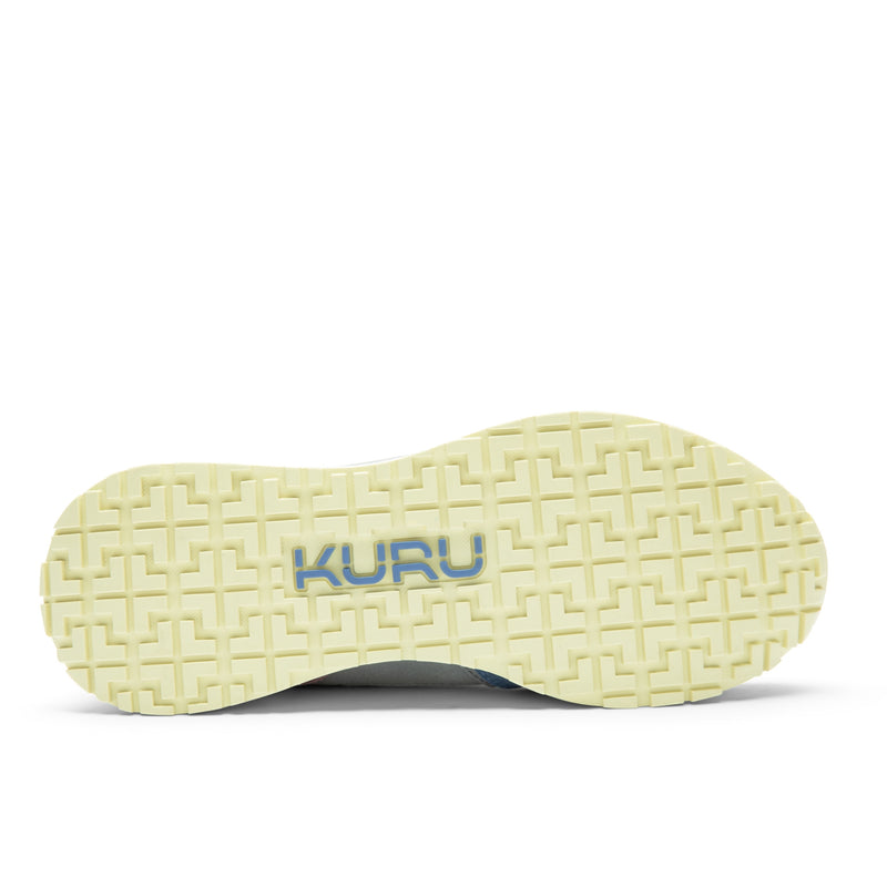 Outsole view of the KURU APOGEE Unisex Sneaker in Dove Gray-Multi, showing the KURUSOLE tread.