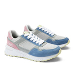 Pair of KURU APOGEE Unisex Sneaker in Dove Gray-Multi, angled view.