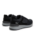 Close-up of the heel cup on the KURU APOGEE Unisex Sneaker in Jet Black-Storm Gray.