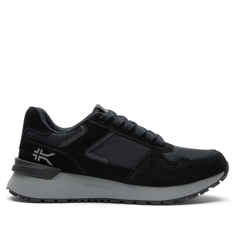 KURU APOGEE Unisex Sneaker in Jet Black-Storm Gray.
