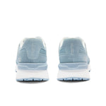 Back heel view of the KURU APOGEE Unisex Sneaker in Mist Blue-Bright White.