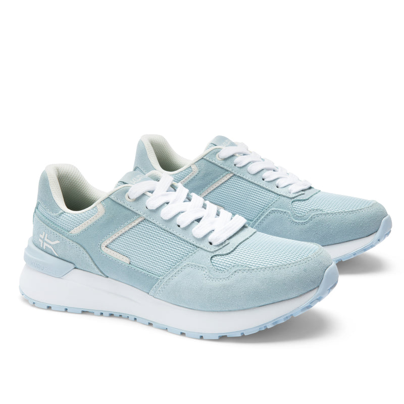 Pair of KURU APOGEE Unisex Sneaker in Mist Blue-Bright White, angled view.