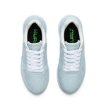 Top-down view of the KURU APOGEE Unisex Sneaker in Mist Blue-Bright White.