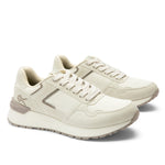 Pair of KURU APOGEE Unisex Sneaker in Sand-Ecru, angled view.