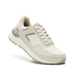 Angled profile view of the KURU APOGEE Unisex Sneaker in Sand-Ecru.