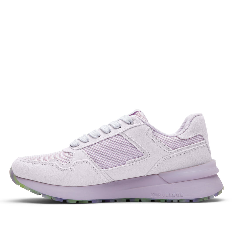 Inner side view of the KURU APOGEE Unisex Sneaker in Lavender Freeze.