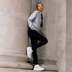 Angled profile view of the KURU ATOM 2 Slip-On Women's Slip-On Sneaker in Dove Gray-Gum.