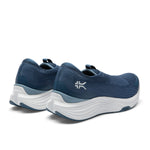 Close-up of the heel cup on the KURU ATOM 2 Slip-On Men's Slip-On Sneaker in Mountain Blue-Dove Gray.
