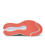 Outsole view of the KURU ATOM 2 Slip-On Women's Slip-On Sneaker in Jet Black-Dark Coral, showing the KURUSOLE tread.