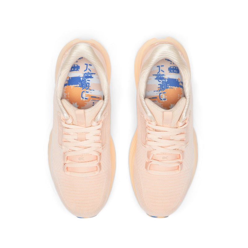 Top-down view of the KURU ATOM 2 Women's Sneaker in Peach Glacier.