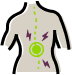 Illustration showing the impact of back pain and how proper footwear support can help provide relief.