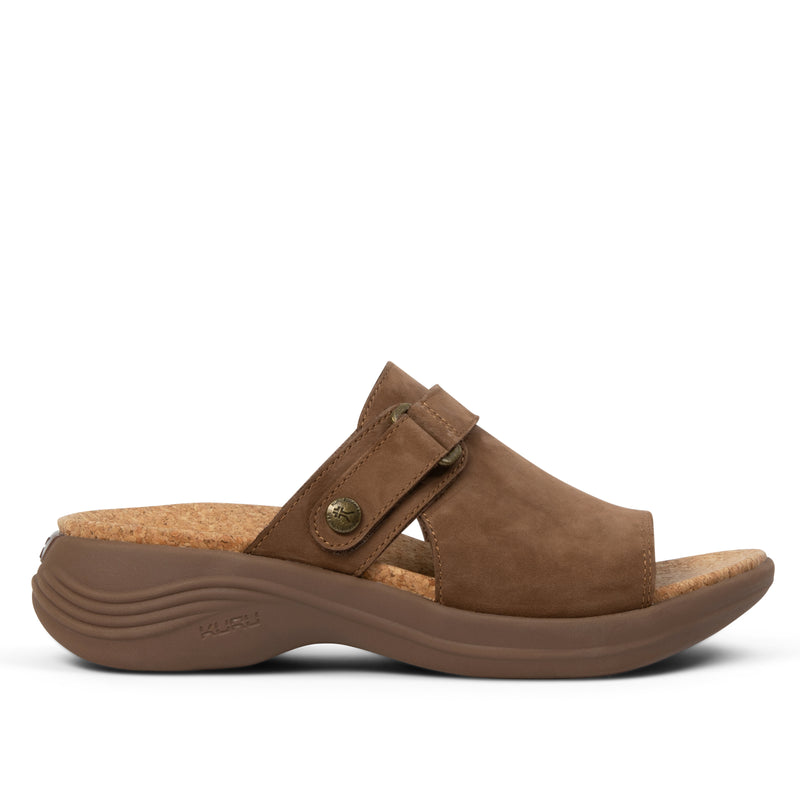 KURU CODA Aika Women's Sandal in Molasses Brown.