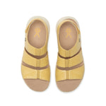 Top-down view of the KURU CODA Muse Women's Sandal in Pineapple Splash.