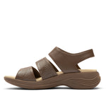 Inner side view of the KURU CODA Muse Women's Sandal in Molasses Brown.