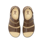 Top-down view of the KURU CODA Muse Women's Sandal in Molasses Brown.