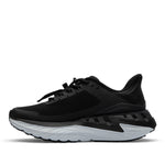 Inner side view of the KURU CURA Unisex Shoe in Jet Black-Storm Gray.