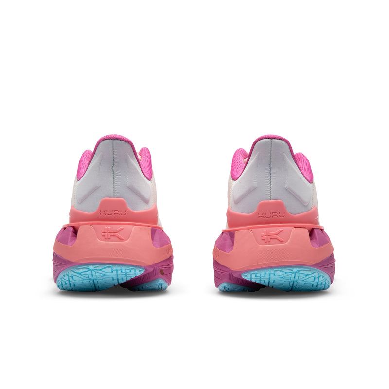Back heel view of the KURU CURA Unisex Shoe in Pearl-Fuchsia.