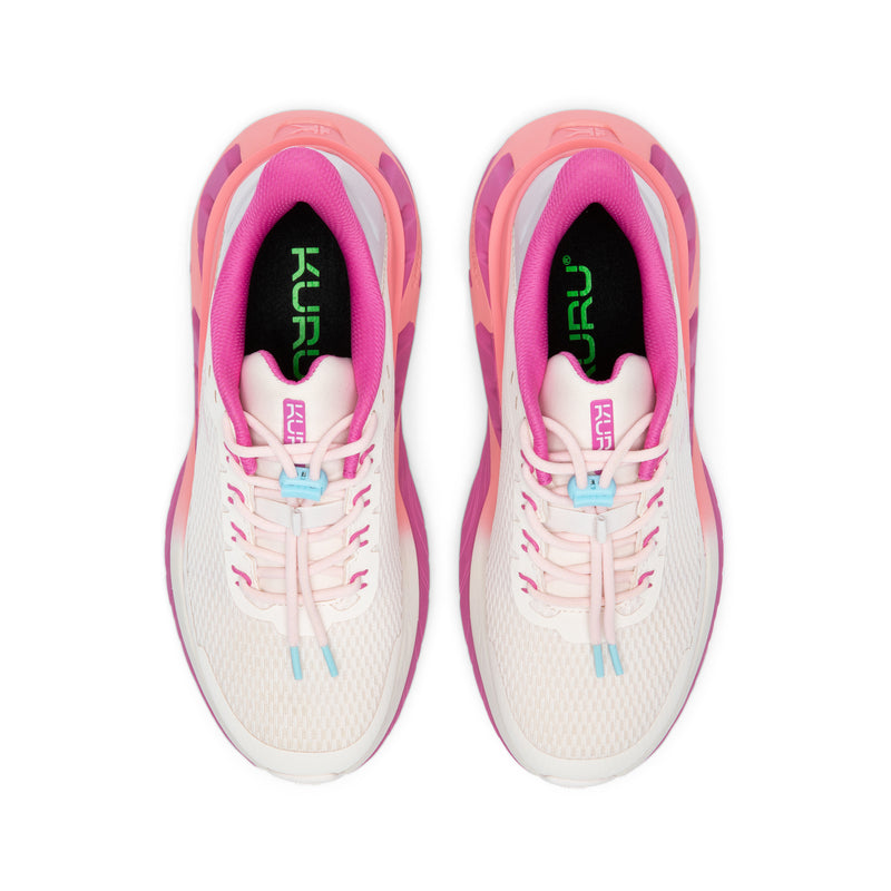 Top-down view of the KURU CURA Unisex Shoe in Pearl-Fuchsia.