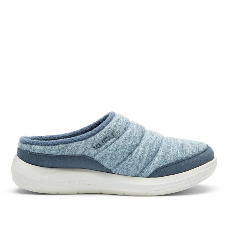 KURU DRAFT 2 Women's Slipper in Mineral Blue-Pearl White.