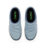 Top-down view of the KURU DRAFT 2 Women's Slipper in Mineral Blue-Pearl White.
