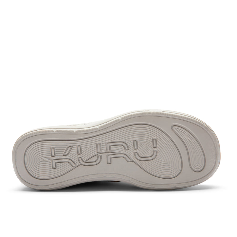 Outsole view of the KURU DRAFT Aalto Men's Slipper in Cashew Brown-Sand, showing the KURUSOLE tread.