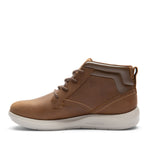 Inner side view of the KURU DRAFT Aalto Men's Slipper in Cashew Brown-Sand.