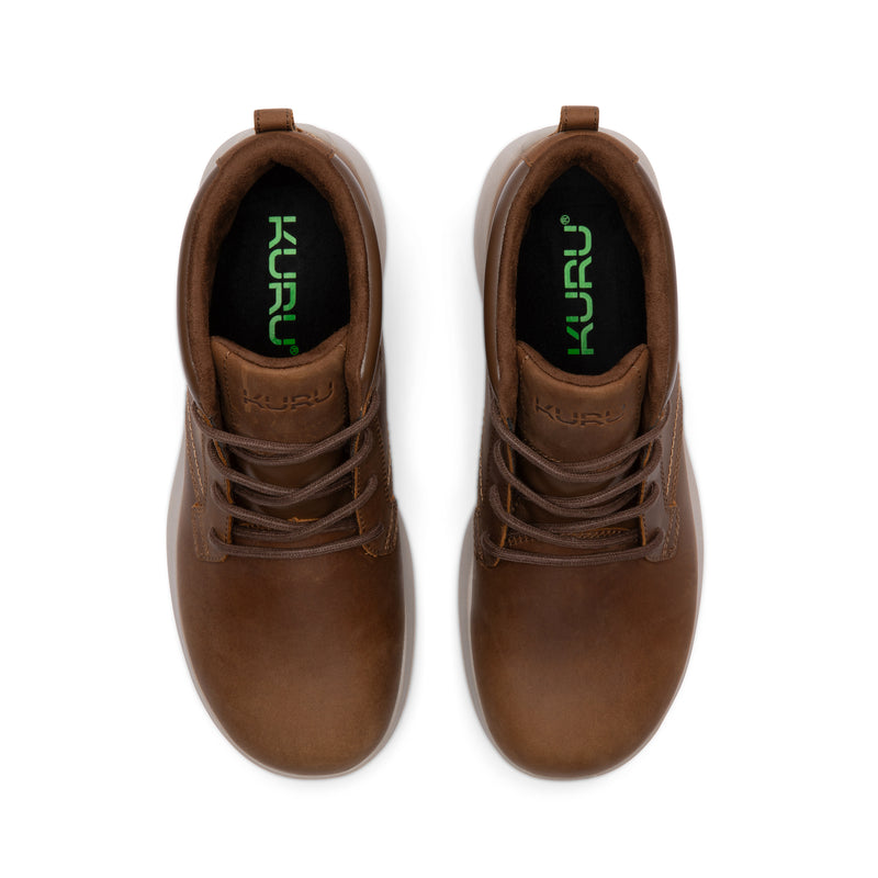 Top-down view of the KURU DRAFT Aalto Men's Slipper in Cashew Brown-Sand.