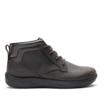 KURU DRAFT Aalto Men's Slipper in Tobacco Brown-Jet Black.
