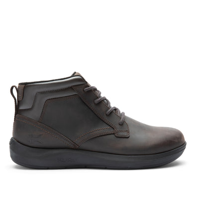 KURU DRAFT Aalto Men's Slipper in Tobacco Brown-Jet Black.