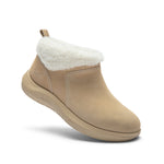 Angled profile view of the KURU DRAFT Lahti Women's Slipper in Lathi-Buff Tan.
