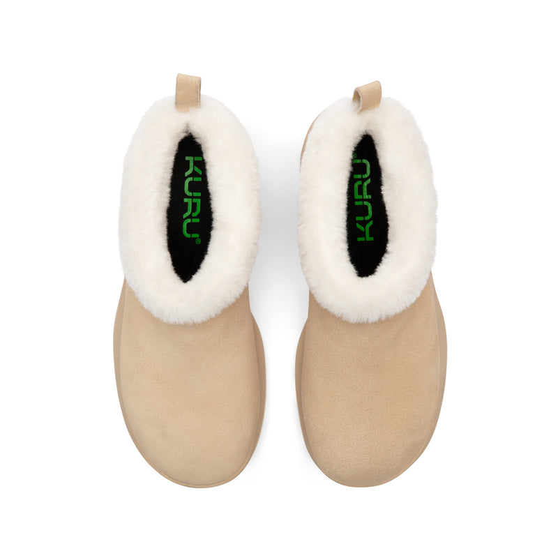 Top-down view of the KURU DRAFT Lahti Women's Slipper in Lathi-Buff Tan.