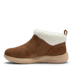 Inner side view of the KURU DRAFT Lahti Women's Slipper in Chestnut Brown.