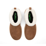 Top-down view of the KURU DRAFT Lahti Women's Slipper in Chestnut Brown.