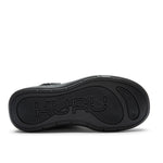 Outsole view of the KURU DRAFT Lahti Women's Slipper in Jet Black, showing the KURUSOLE tread.