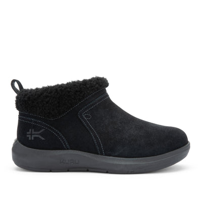 KURU DRAFT Lahti Women's Slipper in Jet Black.
