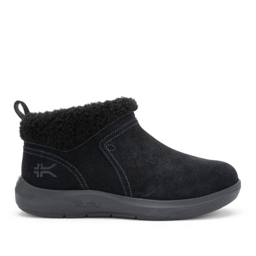 KURU DRAFT Lahti Women's Slipper in Jet Black.
