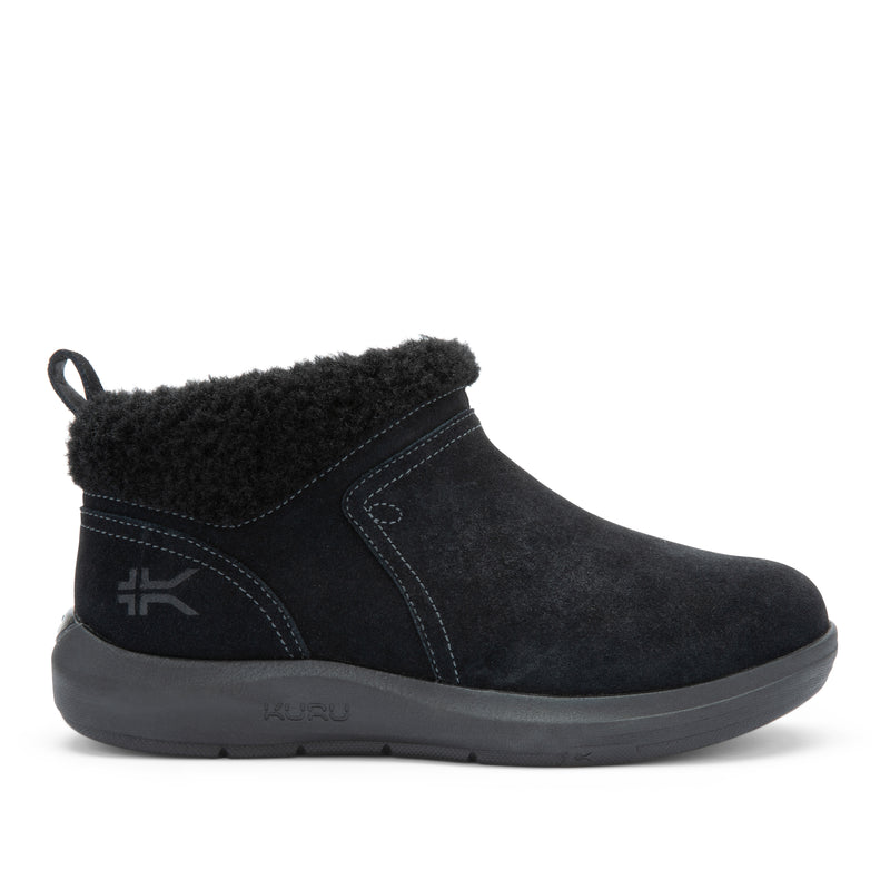 KURU DRAFT Lahti Women's Slipper in Jet Black.