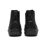 Back heel view of the KURU DRAFT Salo Men's Slipper in Jet Black.
