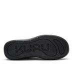 Outsole view of the KURU DRAFT Salo Men's Slipper in Jet Black, showing the KURUSOLE tread.