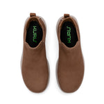 Top-down view of the KURU DRAFT Salo Men's Slipper in Tobacco Brown.