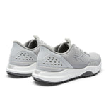 Close-up of the heel cup on the KURU DRIVE Golf Unisex Golf Shoe in Dove Gray-Bright White.