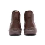 Back heel view of the KURU FLEX Astra Women's Sneaker in Deepchestnutbrown.