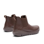 Close-up of the heel cup on the KURU FLEX Astra Women's Sneaker in Deepchestnutbrown.