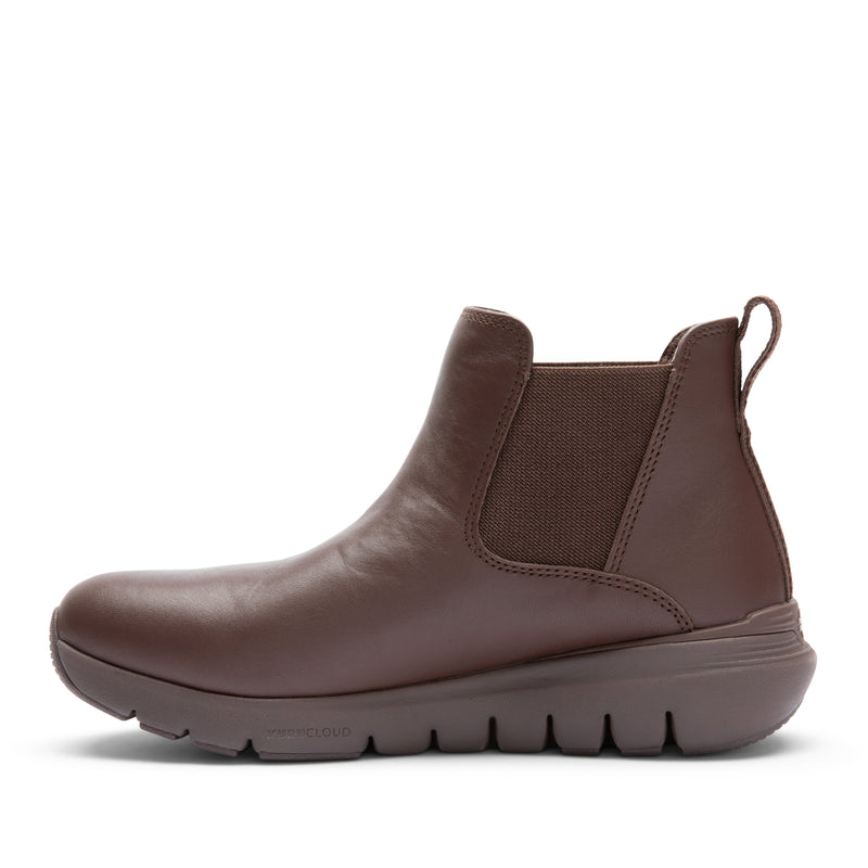 Inner side view of the KURU FLEX Astra Women's Sneaker in Deepchestnutbrown.