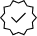 Verified checkmark badge icon.