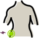 Illustration highlighting hip pain area on the body, relevant to KURU footwear support and pain relief.