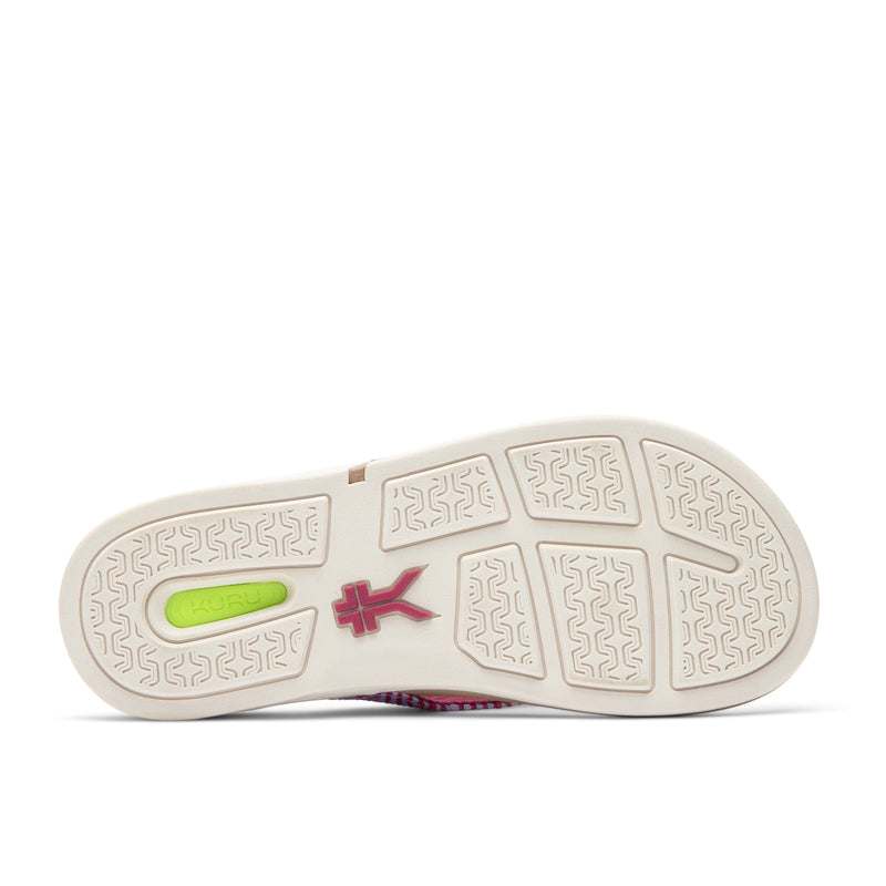 Outsole view of the KURU KALA 2 Women's Sandal in Berry Fizz, showing the KURUSOLE tread.