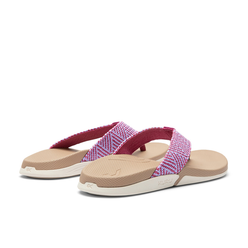 Close-up of the heel cup on the KURU KALA 2 Women's Sandal in Berry Fizz.