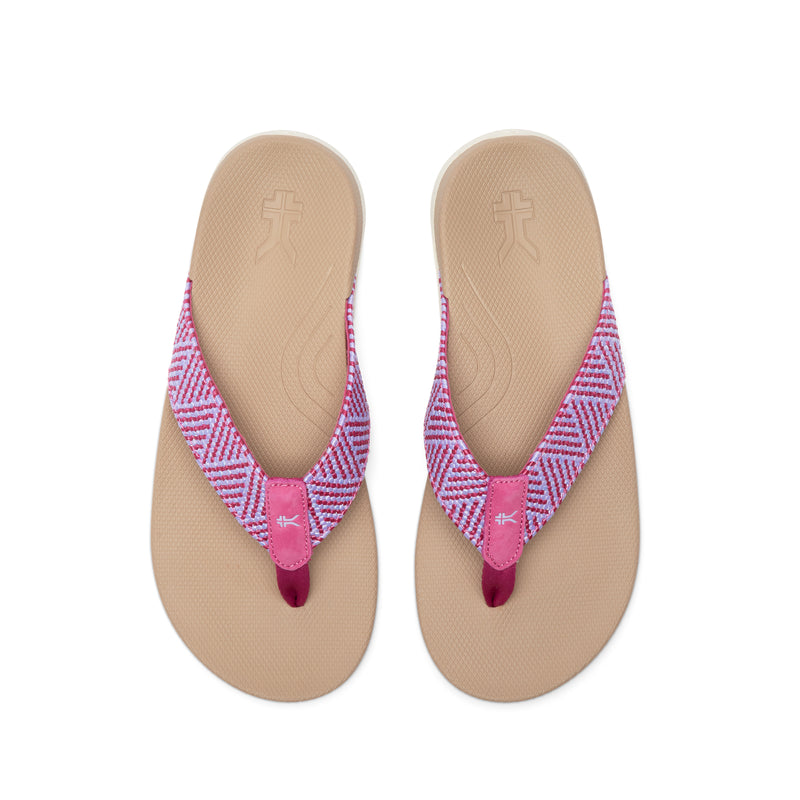 Top-down view of the KURU KALA 2 Women's Sandal in Berry Fizz.
